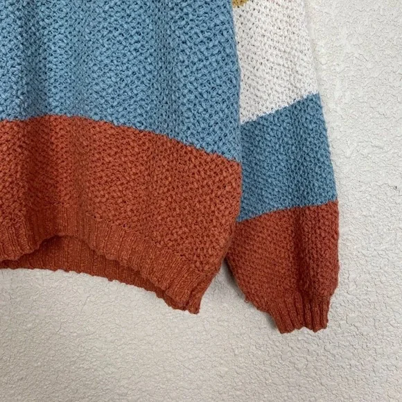 Blank Paige Oversized Striped Sweater Womens Small Muted Multicolor Colorblock - Picture 7 of 10